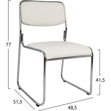 ΚΑΡΕΚΛΑ ΓΡΑΦΕΙΟΥ ΣΥΝΕΡΓΑΣΙΑΣ MABEL HM1019.02 ΣΕ ΧΡΩΜΑ ΛΕΥΚΟ 48,5x51,5x77Yεκ. (Λευκό)
