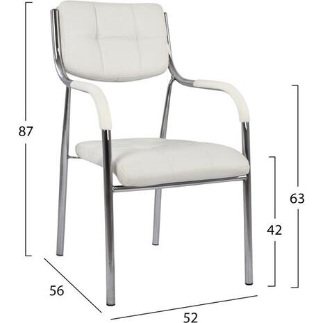 ΚΑΡΕΚΛΑ ΓΡΑΦΕΙΟΥ ΕΠΙΣΚΕΠΤΟΥ OBERON HM1018.02 ΑΣΠΡΟ PU 51x52x88Yεκ.