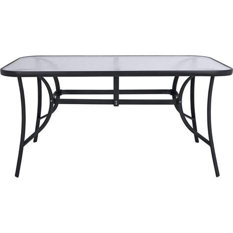 ΤΡΑΠΕΖΙ BRUNO 150X90Χ72Υεκ. ΓΚΡΙ ΜΕΤΑΛΛΙΚΟ ΜΕ ΓΥΑΛΙΝΗ ΕΠΙΦΑΝΕΙΑ HM5145.01
