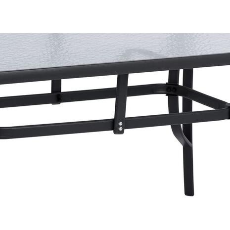 ΤΡΑΠΕΖΙ BRUNO 150X90Χ72Υεκ. ΓΚΡΙ ΜΕΤΑΛΛΙΚΟ ΜΕ ΓΥΑΛΙΝΗ ΕΠΙΦΑΝΕΙΑ HM5145.01
