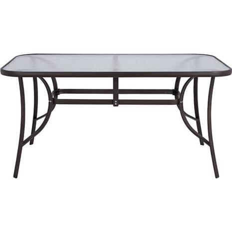 ΤΡΑΠΕΖΙ BRUNO 150X90Χ72Υεκ. ΚΑΦΕ ΜΕΤΑΛΛΙΚΟ ΜΕ ΓΥΑΛΙΝΗ ΕΠΙΦΑΝΕΙΑ HM5145.02