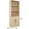 ΒΙΒΛΙΟΘΗΚΗ ΜΕΛΑΜΙΝΗΣ ENSLEY HM2027.03 SONAMA ΜΕ ΧΕΡΟΥΛΙ 60x30x180εκ