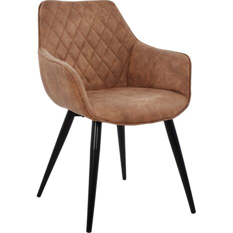 ΠΟΛΥΘΡΟΝΑ MANDO HM8006.03 ΜΕ ΚΑΦΕ NUBUCK ΥΦΑΣΜΑ 60x60x84 εκ. (σετ 2 τεμαχίων) (Καφέ)