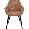 ΠΟΛΥΘΡΟΝΑ MANDO HM8006.03 ΜΕ ΚΑΦΕ NUBUCK ΥΦΑΣΜΑ 60x60x84 εκ. (σετ 2 τεμαχίων) (Καφέ)
