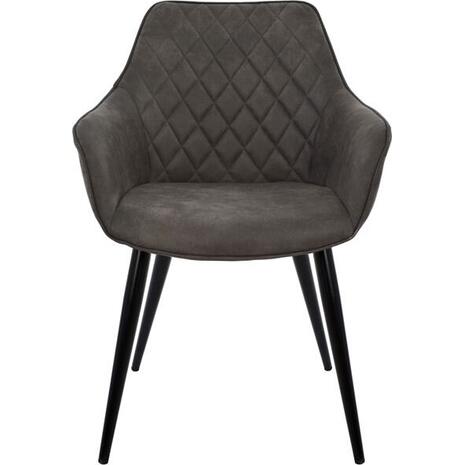 ΠΟΛΥΘΡΟΝΑ MANDO HM8006.10 ΜΕ ΓΚΡΙ NUBUCK ΥΦΑΣΜΑ 60x60x84 εκ. (σετ 2 τεμαχίων) (Γκρι)
