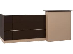 ΓΡΑΦΕΙΟ ΥΠΟΔΟΧΗΣ DALTON HM2068.01 ΜΕΛΑΜΙΝΗ ΣΕ WENGE-ΜΠΕΖ 240x80x106Υεκ.