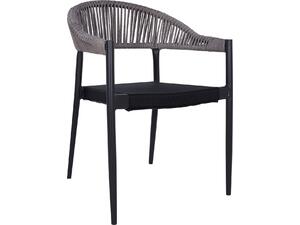 ΠΟΛΥΘΡΟΝΑ ΑΛΟΥΜΙΝΙΟΥ RAINA ΓΚΡΙ HM5299.02 ΜΕ ROUND WICKER ΑΝΟΙΧΤΟ ΓΚΡΙ 56x55x76Υεκ.