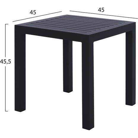 ΤΡΑΠΕΖΙ ΑΛΟΥΜΙΝΙΟΥ QIANA HM5402.02 ΓΚΡΙ 45x45x45,5Υ εκ.