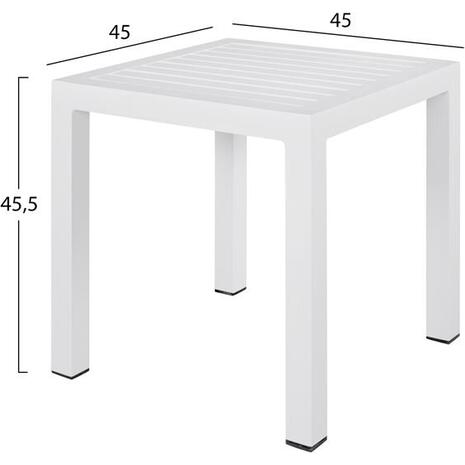 ΤΡΑΠΕΖΙ ΑΛΟΥΜΙΝΙΟΥ QIANA HM5402.01 ΛΕΥΚΟ 45x45x45,5Υ εκ.