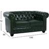 ΚΑΝΑΠΕΣ 2ΘΕΣΙΟΣ T.CHESTERFIELD HM3010.08 ΤΕΧΝΟΔΕΡΜΑ ΚΥΠΑΡΙΣΣΙ 150x90x72 εκ.