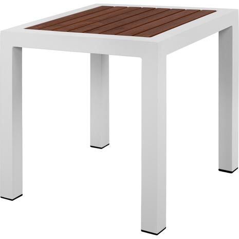 ΤΡΑΠΕΖΙ ΑΛΟΥΜΙΝΙΟΥ SABRA HM5403.01 ΛΕΥΚΟ ΜΕ POLYWOOD 45Χ45Χ45,5Y εκ.