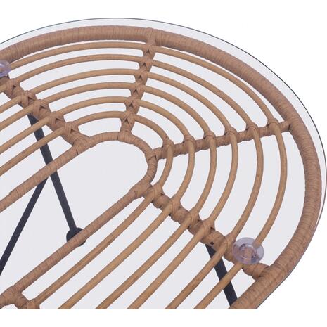 ΣΕΤ ΣΑΛΟΝΙ 4ΤΜΧ ALLEGRA HM5460 ΜΕΤΑΛΛΟ & WICKER ΣΕ ΜΠΕΖ ΧΡΩΜΑ