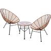ΣΕΤ ΕΞΩΤΕΡΙΚΟΥ ΧΩΡΟΥ 3ΤΜΧ ALLEGRA HM10335 ΜΠΕΖ WICKER-ΜΕΤΑΛΛΟ