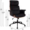 ΚΑΡΕΚΛΑ ΓΡΑΦΕΙΟΥ ΔΙΕΥΘΥΝΤΙΚΗ SUPERIOR PRO HM1108.01 ΚΑΡΥΔΙ-ΜΑΥΡO PU 74x74x116Yεκ.
