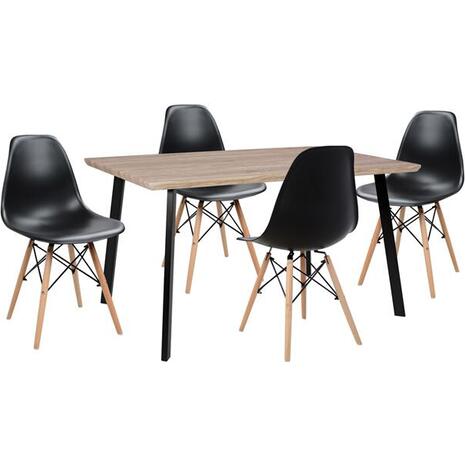 ΣΕΤ ΤΡΑΠΕΖΑΡΙΑΣ 5ΤΜΧ HM10346 ΤΡΑΠΕΖΙ 140x80x76 cm & 4 ΚΑΡΕΚΛΕΣ TWIST