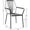 ΠΟΛΥΘΡΟΝΑ ΜΕΤΑΛΛΙΚΗ HM5490 ΜΕ WICKER ΛΕΥΚΟ-ΓΚΡΙ 59x59x90 cm