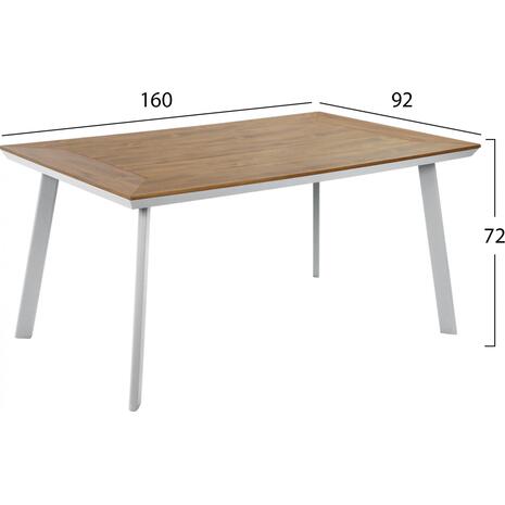 ΤΡΑΠΕΖΙ ΑΛΟΥΜΙΝΙΟΥ TABER ΜΕ POLYWOOD HM5132.11 ΛΕΥΚΟ 160x92x72Υ