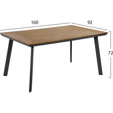 ΤΡΑΠΕΖΙ ΑΛΟΥΜΙΝΙΟΥ TABER ΜΕ POLYWOOD HM5132.12 ΓΚΡΙ 160x92x72