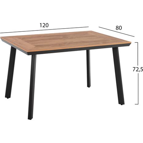 ΤΡΑΠΕΖΙ ΑΛΟΥΜΙΝΙΟΥ TABER HM5562.02 ΑΝΘΡΑΚΙ ΜΕ ΕΠΙΦΑΝΕΙΑ POLYWOOD 120x80x72,5Υεκ.