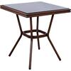ΤΡΑΠΕΖΙ ΑΛΟΥΜΙΝΙΟΥ HARLOW 70X70X76Υ ΜΕ ΟΨΗ BAMBOO HM5568.03 ΚΑΦΕ ΜΕ ΓΥΑΛΙ