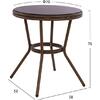 ΤΡΑΠΕΖΙ ΑΛΟΥΜΙΝΙΟΥ MOSES Φ70x76 εκ. BAMBOO LOOK HM5532.03 ΚΑΦΕ ΜΕ ΓΥΑΛΙ