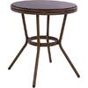 ΤΡΑΠΕΖΙ ΑΛΟΥΜΙΝΙΟΥ MOSES Φ70x76 εκ. BAMBOO LOOK HM5532.03 ΚΑΦΕ ΜΕ ΓΥΑΛΙ