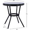 ΤΡΑΠΕΖΙ ΑΛΟΥΜΙΝΙΟΥ MOSES Φ70 BAMBOO LOOK HM5532.02 ΜΑΥΡΟ ΜΕ ΓΥΑΛΙ Φ70X76 εκ