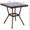 ΤΡΑΠΕΖΙ ΑΛΟΥΜΙΝΙΟΥ HARLOW 70X70X76Υ ΜΕ ΟΨΗ BAMBOO HM5568.03 ΚΑΦΕ ΜΕ ΓΥΑΛΙ