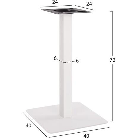 ΒΑΣΗ ΜΕΤΑΛΛΙΚΗ ΛΕΥΚΗ ΜΑΤ 40X40X72Υεκ. HM414.12