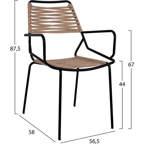 ΣΕΤ 3ΤΜΧ ALLEGRA WICKER ΜΕ ΤΡΑΠΕΖΙ 80X80X78Υ ΜΠΕΖ & ΜΑΥΡΟ ΧΡΩΜΑ HM10486