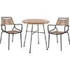 ΣΕΤ 3ΤΜΧ ALLEGRA WICKER ΜΕ ΤΡΑΠΕΖΙ Φ70Χ74Υ ΜΠΕΖ & ΜΑΥΡΟ ΧΡΩΜΑ HM10479