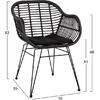 ΣΕΤ 5ΤΜΧ ALLEGRA WICKER ΜΕ ΤΡΑΠΕΖΙ 140X80Χ78Υ ΜΠΕΖ & ΜΑΥΡΟ ΧΡΩΜΑ HM10508