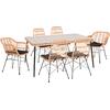 ΣΕΤ ΤΡΑΠΕΖΑΡΙΑΣ 7ΤΜΧ ALLEGRA HM10495 WICKER ΜΠΕΖ-ΜΕΤΑΛΛΟ ΜΑΥΡΟ