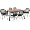 ΣΕΤ 7ΤΜΧ ALLEGRA WICKER ΜΕ ΤΡΑΠΕΖΙ 160X90X78Υ ΜΠΕΖ & ΜΑΥΡΟ ΧΡΩΜΑ HM10516