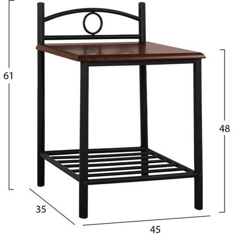 ΚΟΜΟΔΙΝΟ REVEN HM387 ΑΠΟ ΜΕΤΑΛΛΟ ΚΑΙ ΞΥΛΟ 45x35x48-61 εκ.