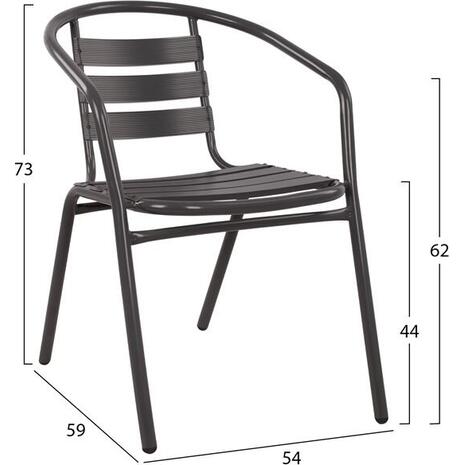 ΣΕΤ ΤΡΑΠΕΖΑΡΙΑΣ 5ΤΜΧ ADAM HM21220.01 ΚΑΡΕΚΛΕΣ ΜΕΤΑΛΛΙΚΕΣ & ΤΡΑΠΕΖΙ 110x60 ΓΚΡΙ