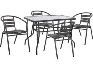 ΣΕΤ ΤΡΑΠΕΖΑΡΙΑΣ 5ΤΜΧ ADAM HM21220.01 ΚΑΡΕΚΛΕΣ ΜΕΤΑΛΛΙΚΕΣ & ΤΡΑΠΕΖΙ 110x60 ΓΚΡΙ
