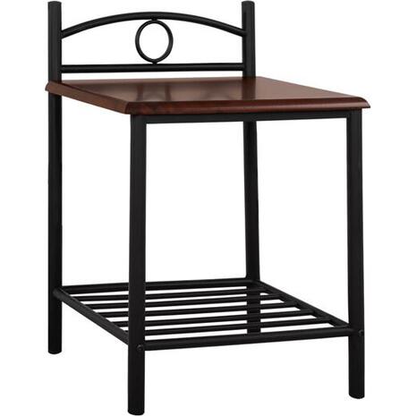 ΚΟΜΟΔΙΝΟ REVEN HM387 ΑΠΟ ΜΕΤΑΛΛΟ ΚΑΙ ΞΥΛΟ RUBBERWOOD 45x35x48-61Y εκ.