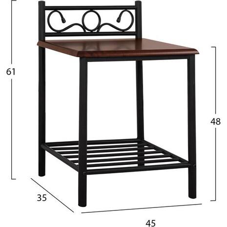 ΚΟΜΟΔΙΝΟ SUZIE HM388 ΑΠΟ ΜΕΤΑΛΛΟ ΚΑΙ ΞΥΛΟ 45x35x48-61Y εκ.