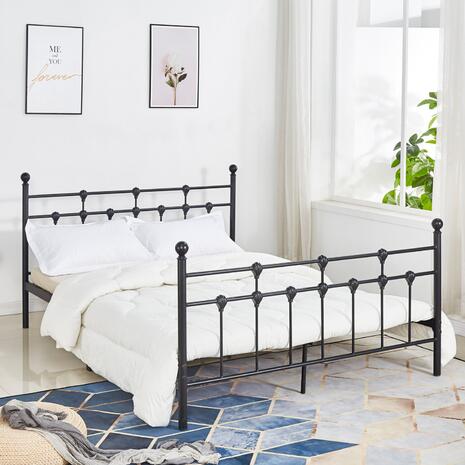 ΚΡΕΒΑΤΙ ΜΕΤΑΛΛΙΚΟ KAMIL 150x200 εκ. ΜΑΥΡΟ ΧΡΩΜΑ HM575.01