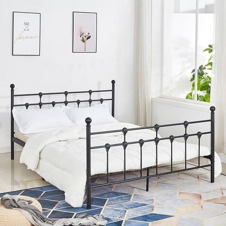ΚΡΕΒΑΤΙ ΜΕΤΑΛΛΙΚΟ KAMIL 150x200 εκ. ΜΑΥΡΟ ΧΡΩΜΑ HM575.01