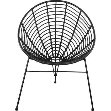 ΠΟΛΥΘΡΟΝΑ ΤΥΠΟΥ ΦΩΛΙΑ ΜΕΤΑΛΛΙΚΗ ALLEGRA HM5458.02 ΜΕ ΜΑΥΡΟ WICKER 73x83x86Υ εκ.