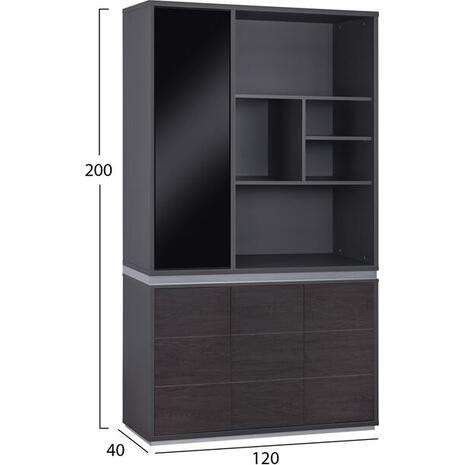 ΒΙΒΛΙΟΘΗΚΗ ΓΡΑΦΕΙΟΥ ΕΠΑΓΓΕΛΜΑΤΙΚΗ ROSEWOOD HM2091L 120Χ40Χ200Υ εκ.
