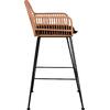 ΣΚΑΜΠΟ ΜΕΤΑΛΛΙΚΟ ΜΕ ΜΑΞΙΛΑΡΙ ALLEGRA HM5640 ΜΕ WICKER ΣΕ ΜΠΕΖ ΑΠΟΧΡΩΣΗ 54x61x109 εκ.