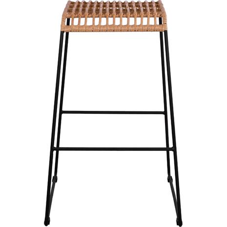 ΣΚΑΜΠΟ ΜΕΤΑΛΛΙΚΟ ALLEGRA HM5641 ΜΕ WICKER ΣΕ ΜΠΕΖ ΑΠΟΧΡΩΣΗ 49x50x76 εκ.