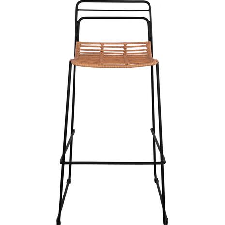 ΣΚΑΜΠΟ ΜΕΤΑΛΛΙΚΟ ALLEGRA HM5642 ΜΕ WICKER ΣΕ ΜΠΕΖ ΑΠΟΧΡΩΣΗ 48x53x100 εκ.