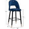 ΣΚΑΜΠΟ ΜΠΑΡ HARPER HM8526.08 ΒΕΛΟΥΔΟ ΜΠΛΕ ΜΕ ΜΕΤΑΛΛΙΚΟ ΣΚΕΛΕΤΟ 50x51x111Υ εκ.