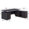 ΕΠΑΓΓΕΛΜΑΤΙΚΟ ΓΡΑΦΕΙΟ ΔΕΞΙΑ ΓΩΝΙΑ HM2092R ROSEWOOD 180X160X76Y εκ.