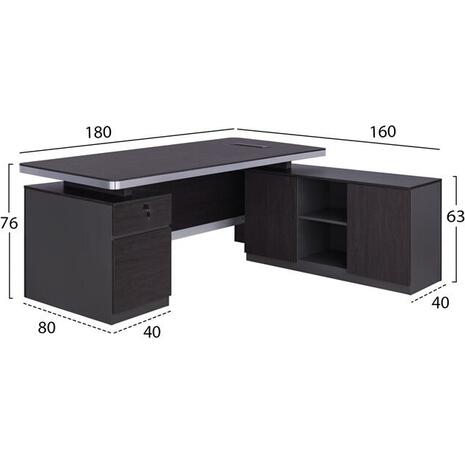 ΕΠΑΓΓΕΛΜΑΤΙΚΟ ΓΡΑΦΕΙΟ ΔΕΞΙΑ ΓΩΝΙΑ HM2092R ROSEWOOD 180X160X76Y εκ.