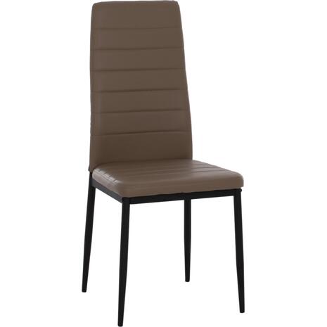 ΚΑΡΕΚΛΑ ΤΡΑΠΕΖΑΡΙΑΣ LADY HM0037.25 ΑΝΟΙΧΤΟ ΚΡΕΜ PU ΣΚΕΛΕΤΟΣ ΜΑΥΡΟΣ ΜΕΤΑΛ. (K/D) 42x44x95Υεκ (σετ 4 τεμαχίων) (Διάφορα χρώματα)